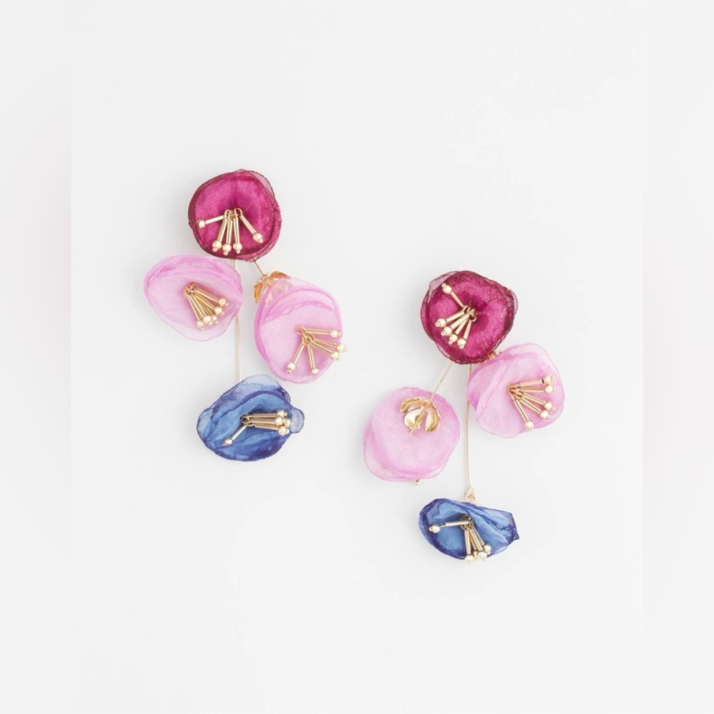 Chicos No Droop Multi Floral Drop Earrings NWOT MSRP: $40.00